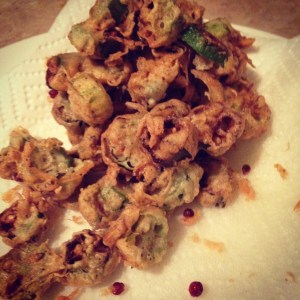 Yummy Fried okra straight from the garden